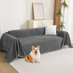 Mylindde Chenille Sofa Covers, Washable Geometric Jacquard Bohemian Couch Cover