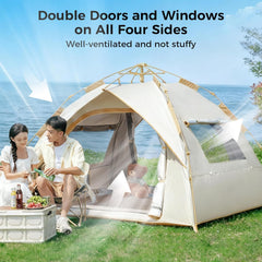 Automatic Pop Up Camping Tent, 2/4/6/8 Person Waterproof Portable Dome Tent with Carry Bag