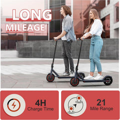 Electric Scooter for Adults, 8.5"/10" Tires, 19/22Mph, 350W/500W Motor, 21-28 Miles Range, Folding E-Scooter with Dual Suspension,APP(V1/SPRO/MAX)