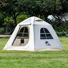 TAILI Inflatable Blow Up Tent for Camping with Hand Pump for 2/4/6/8 Person, Easy Setup Outdoor Inflatable Oxford Waterproof Air Tent House for Family Camping Adult