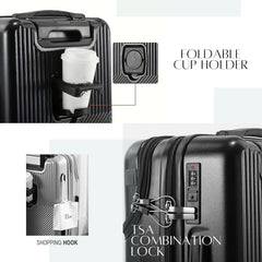 TERE 20" Carry On Luggage Travel Trolley Bag Suitcase