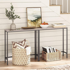 Narrow Console Table, 75cm Small Entryway Table for Hallway, Bedroom, Living Room, Foyer, Long Entryway (Greige)