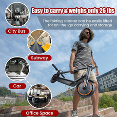 Electric Scooter for Adults, 500W Motor, Max 17-20 Mph Speed, 19 Miles Long Range, 8.5 Inch Solid Tires,