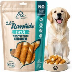 Dog Treats, Rawhide Sticks Wrapped with Chicken, 10 Count