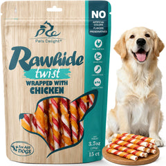 Dog Treats, Rawhide Sticks Wrapped with Chicken, 10 Count