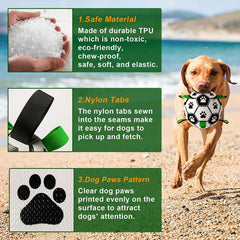 Dog Football Toy,Dog Soccer Ball with Grab Tabs, Dog Water Toy,Dog Interactive Toy Balls