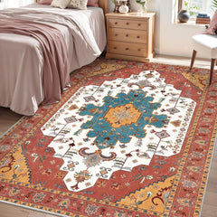 XICEN Rug Persian Crystal Print Living Room Area rugs, 140 * 200CM Large Washable Living Bedroom Rug, for Family Bedroom Office Featuring Stain Resistant Easy to clean Floor rugs Large
