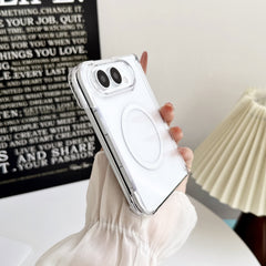 Suitable for apple iphone duo foldable screen magnetic phone case transparent frosted double center axis pc anti-fall protective cover