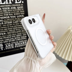 Suitable for apple iphone duo foldable screen magnetic phone case transparent frosted double center axis pc anti-fall protective cover
