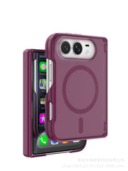 Applicable to iPhoneDUO folding screen mobile phone case matte skin magnetic suction Apple 18Duo folding protective case central shaft