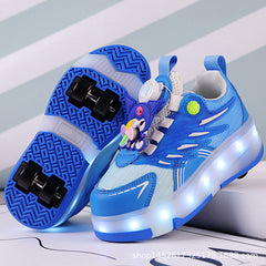 Skates Shoes Wings Luminous Four-wheel Pulley Skates Shoes