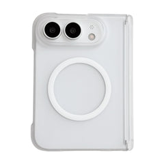 Suitable for apple iphone duo foldable screen magnetic phone case transparent frosted double center axis pc anti-fall protective cover