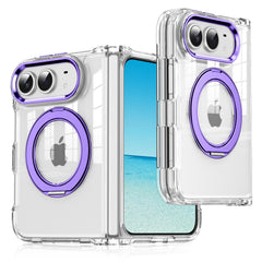 Cross-border application iPhoneDuo mobile phone case transparent magnetic 360 rotating bracket Apple 18 folding screen protective case
