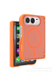Applicable to iPhoneDUO folding screen mobile phone case matte skin magnetic suction Apple 18Duo folding protective case central shaft