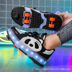 Skates Shoes Wings Luminous Four-wheel Pulley Skates Shoes