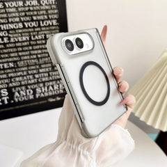 Suitable for apple iphone duo foldable screen magnetic phone case transparent frosted double center axis pc anti-fall protective cover