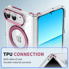 Cross-border application iPhoneDuo mobile phone case transparent magnetic 360 rotating bracket Apple 18 folding screen protective case