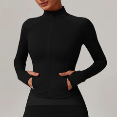 Stand-up collar quick-drying yoga clothes jacket