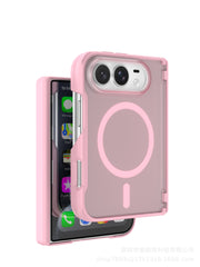 Applicable to iPhoneDUO folding screen mobile phone case matte skin magnetic suction Apple 18Duo folding protective case central shaft