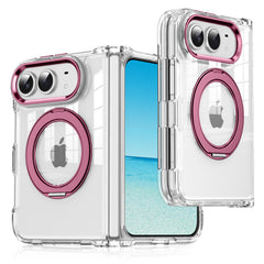 Cross-border application iPhoneDuo mobile phone case transparent magnetic 360 rotating bracket Apple 18 folding screen protective case