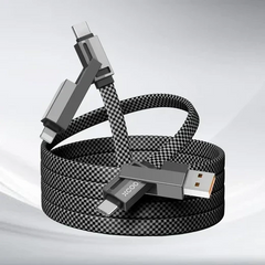 كابل شحن USB-C 4 في 1 بقوة 100 واط مع موصلات قابلة للتبديل