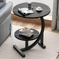 طاولة نهائية دائرية مزدوجة الطبقات بتصميم بسيط