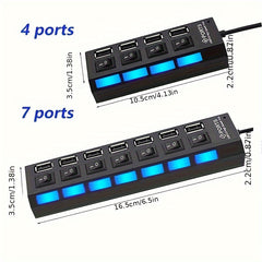 LED USB 2.0 Adapter Hub