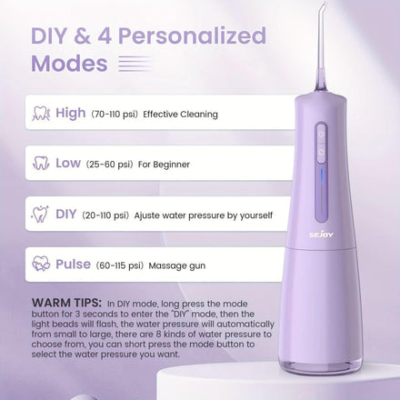 1 Set Electric Water Flossers  Rechargeable Cordless Whitening Teeth Brush 50%