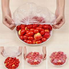 100pcs/400pcs Disposable Elastic Food Covers, Plastic Seal Elastic Adjustable Bowl Covers, Universal For Covering Food, Kitchen Supplies - Keep Your Leftovers Fresh And Safe - Nimall