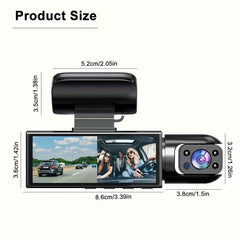 1080P Dual Camera Dash Cam For Cars With IR Night Vision - Nimall