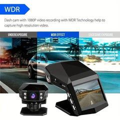 1080P Full HD Dash Cam Car Video Driving Recorder With Center Console LCD - Nimall