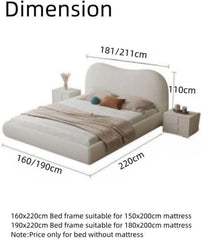 150x200cm Luxury Bed Frame for Bedroom With Headboard Fleece Fabric Wrap - Nimall