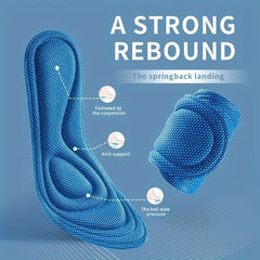 1Pair 5D Memory Foam Breathable Insoles, For Shoes Men Women Nano Insoles Breathable Mesh Fabric Insoles, Sweat Absorption Running Cushion - Nimall