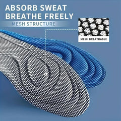 1Pair 5D Memory Foam Breathable Insoles, For Shoes Men Women Nano Insoles Breathable Mesh Fabric Insoles, Sweat Absorption Running Cushion - Nimall