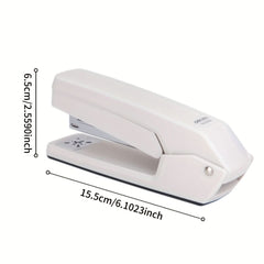 1pc 360 Degree Rotatable Stapler, Labor - saving Stapler, Multifunctional, Business Office Supplies, White, Can Bind 25 Sheets Of Paper At A Time (Staples Are Not Included) - Nimall