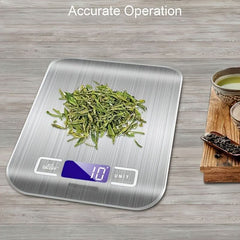 1pc 5kg Multifunction Electric Digital Kitchen Food Scale Display, High Precise Waterproff Measuring Scale With Stainless Steel Surface For Weight Loss, Baking, Cooking, Keto And Meal Prep - Nimall