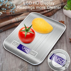 1pc 5kg Multifunction Electric Digital Kitchen Food Scale Display, High Precise Waterproff Measuring Scale With Stainless Steel Surface For Weight Loss, Baking, Cooking, Keto And Meal Prep - Nimall