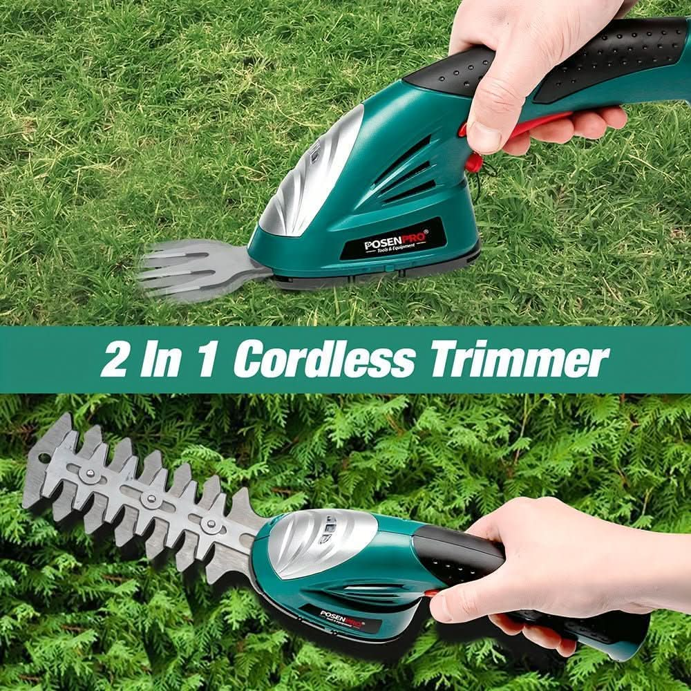 1pc, 7.2V Hedge Trimmer& Grass Trimmer Cordless Grass Shear + Shrubber Handheld Trimmer, (7.2V 1500mAh Lithium - Ion Battery + Charger Included), Garden Tools Outdoor Power Tools EU Plug - Nimall