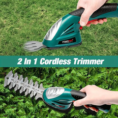 1pc, 7.2V Hedge Trimmer& Grass Trimmer Cordless Grass Shear + Shrubber Handheld Trimmer, (7.2V 1500mAh Lithium - Ion Battery + Charger Included), Garden Tools Outdoor Power Tools EU Plug - Nimall