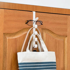 1pc Bedroom Door Hanger, Clothes Hanging Rack, Over The Door Plastic Home Storage, Organization Hooks, Purse Holder For Bags Rails - Nimall