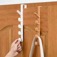 1pc Bedroom Door Hanger, Clothes Hanging Rack, Over The Door Plastic Home Storage, Organization Hooks, Purse Holder For Bags Rails - Nimall