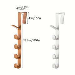 1pc Bedroom Door Hanger, Clothes Hanging Rack, Over The Door Plastic Home Storage, Organization Hooks, Purse Holder For Bags Rails - Nimall