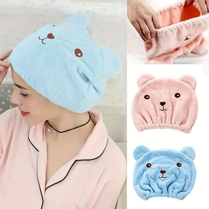 1pc Cartoon Quick Drying Hair Towel Wrap For Women, Microfiber Hair Turban For Wet Hair, Hair Drying Towel Wrap For Curly Long Thick Hair - Nimall