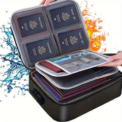 1pc Document Bag With Combination Lock, 3 - Layer File Storage Case With Zipper, Organizer Bag For Laptop, Files - Nimall