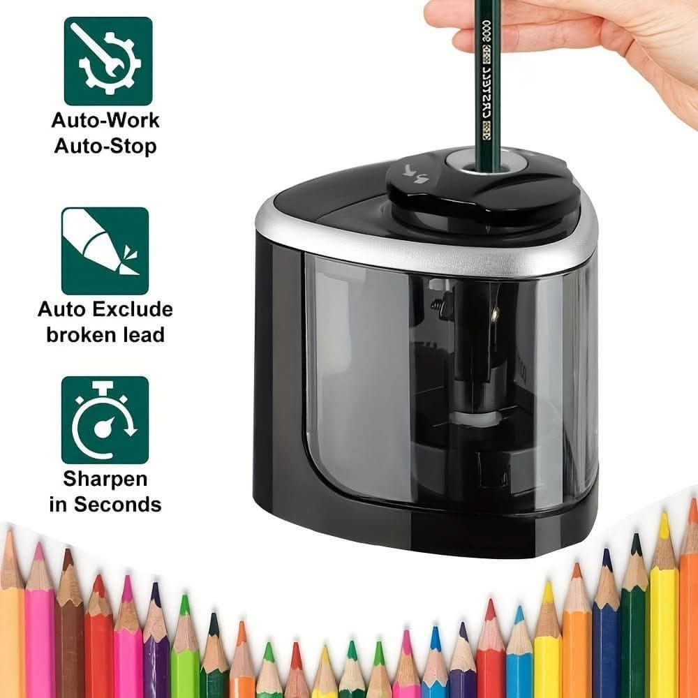 1pc Electric Pencil Sharpener Desktop Automatic Office Stationery - Nimall