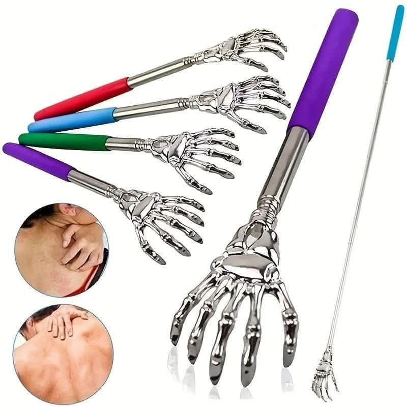 1PC Extendable Back Scratcher, Stainless Steel Portable Telescopic Rubber Handle Back Scratchers For Thanksgiving, Birthday, Christmas Gifts - Nimall