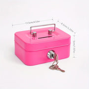 1pc Metal Keylock Storage Box, Money Box, Adult Deposit Box, Coin Deposit Box, Adult Deposit Box, Deposit Box, Cash Register 4.5 * 3.8* 2.3