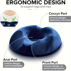 1pc Orthopedic Memory Foam Donut Pillow Coccyx Seat Cushion Hemorrhoid Cushion Tailbone Pressure Relief Cushion for Pregnant Butt Cushion Hip Push Up Yoga Pillow Car Office School Wheel Chair Seat Pad - Nimall