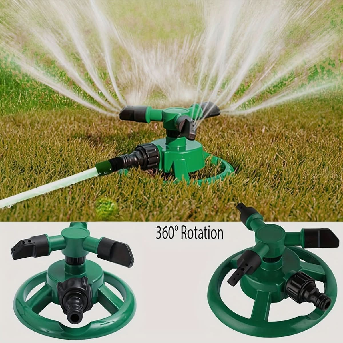 1pc Plastic Sprinkler, Lawn Rotating Irrigation Sprinkler, Garden Sprinklers For Yard 360 Degree Rotating, Water Sprinklers, Multipurpose Yard Sprinklers For Plant Irrigation And Outdoor Watering - Nimall