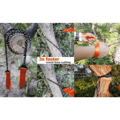 1pc Pocket Chainsaw, Outdoor Survival Hand Chainsaw, Survival Gear, Manual Hand Steel Rope Chain Saw, Emergency Kit - Nimall